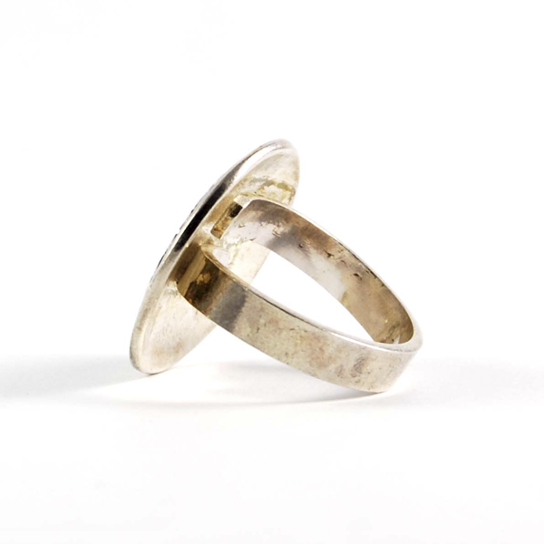 anillo plata labrada