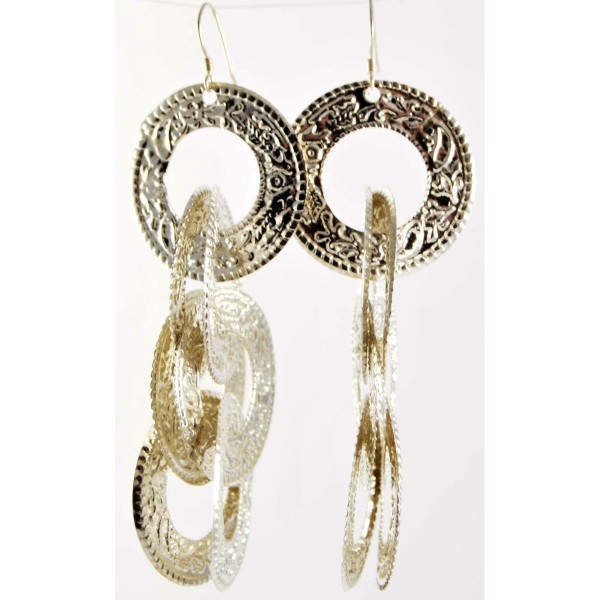 pendientes Rihana plata labrados