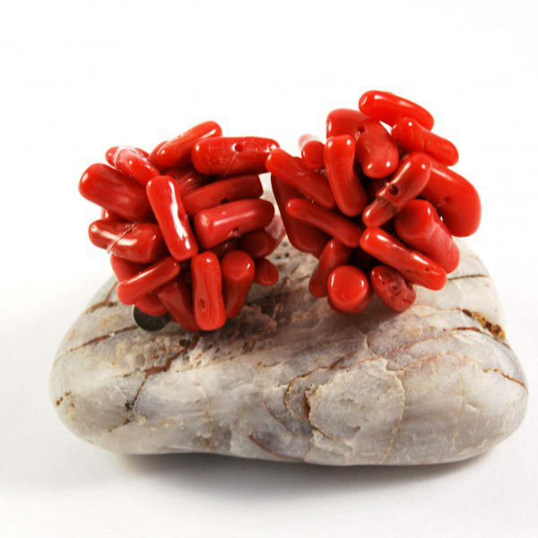 pendientes clip coral