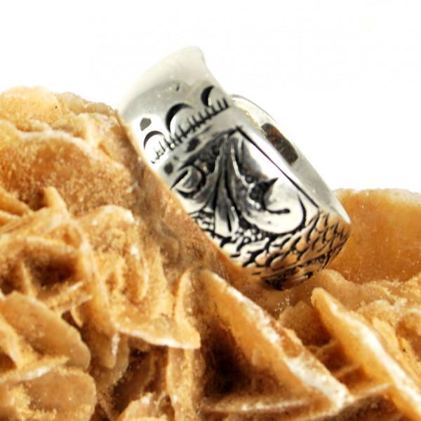 anillo plata labrada