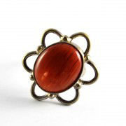 anillo de plata con piedra canela