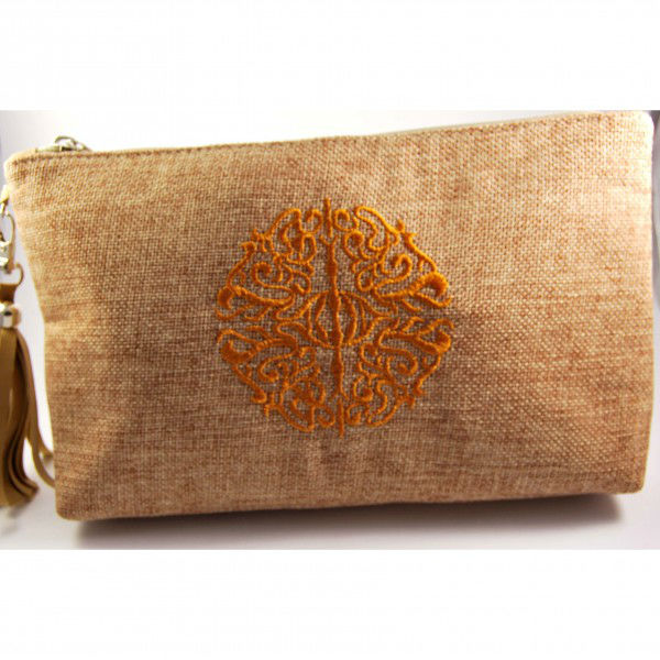 bolsito mediano beige roseton azafran