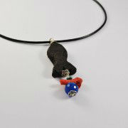 ambar perfumado, coral, piedra tallada azul,turquesa, engarces en plata, cordon cuero