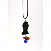 ambar perfumado, coral, piedra tallada azul,turquesa, engarces en plata, cordon cuero