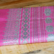 fouta rosa bordada hilo en plata