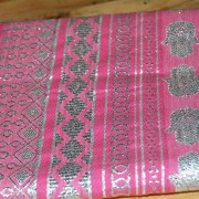 fouta rosa bordada hilo en plata