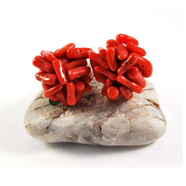 Pendientes clip coral.